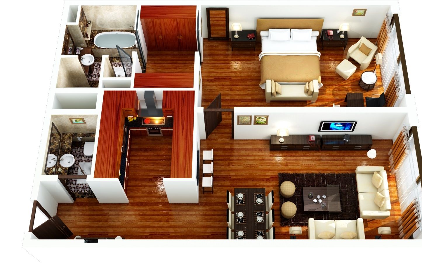 1 Bedroom Apartment/House Plans